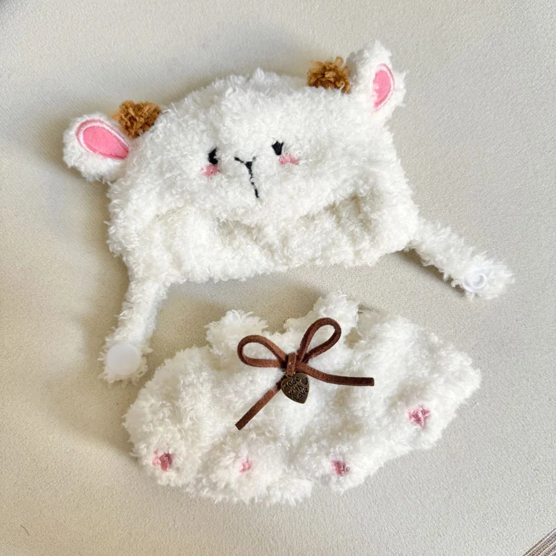 Only Clothes 1st 2nd Generation Labubu Plush Cute Kids' Clothing Accessories for Sitting at Parties and Small Sheep Skirt Sets