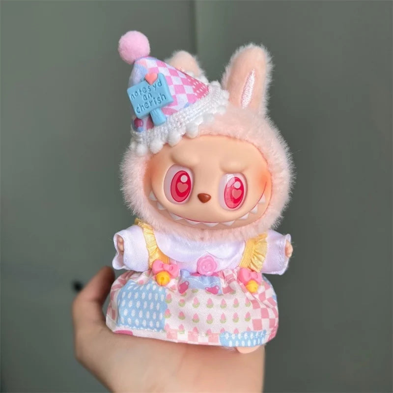 For 17cm Labubu Plush Clothes Outfit Accessories Labubu Luxury Clothes Gift