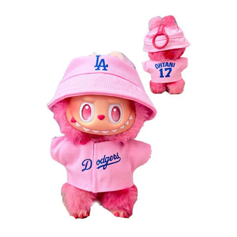 Labubu clothes pendant Labubu sitting baby clothes LA baseball suit trend