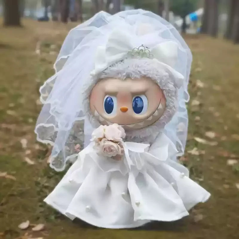 2025 New Labubu Baby Clothes Sweetheart Mokoko Fashion Wedding Dress Labubu Haruno 38cm Summer Clothes Suit Set Doll Accessories