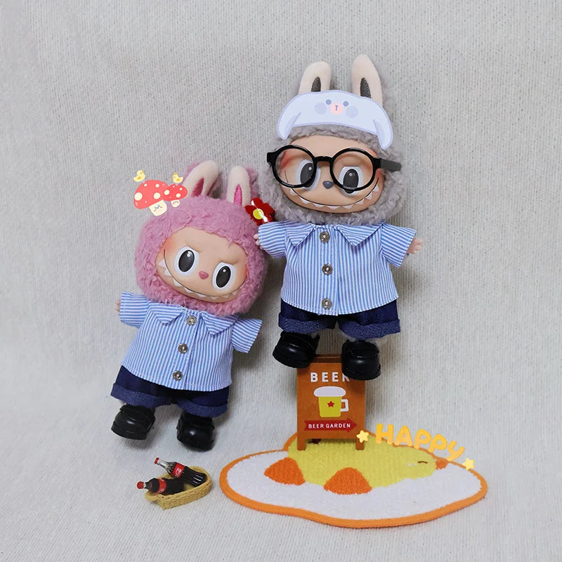 15-17cm Labubu Sitting Party Baby Clothes Summer
