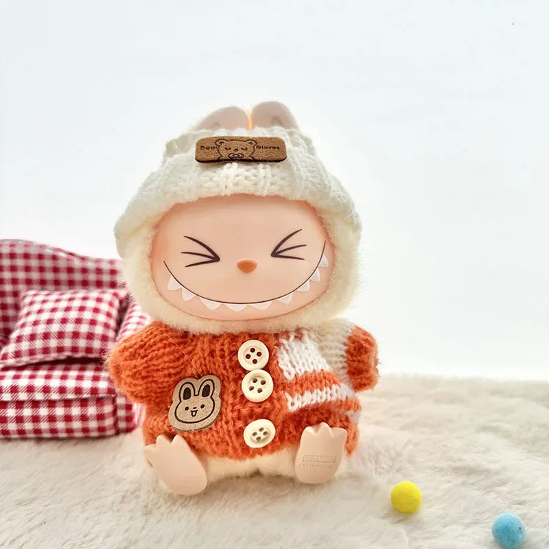Labubu 3.0 Big into Energy Series Clothes  Labubu Bear Sweater Flanged hat Set Combining fashion & cuteness Labubu Ropa
