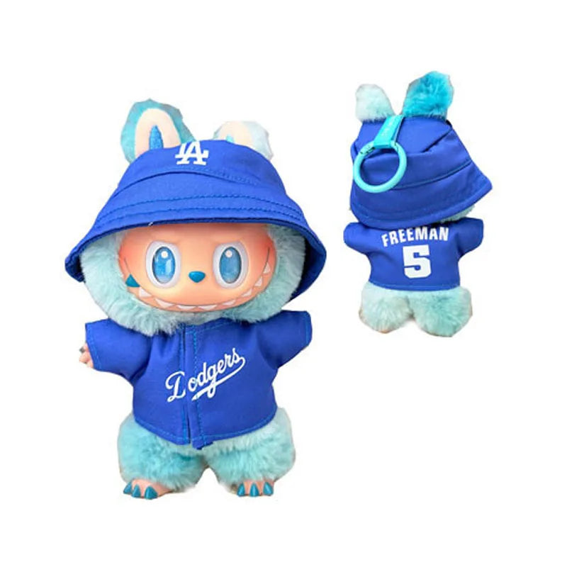 Labubu clothes pendant Labubu sitting baby clothes LA baseball suit trend