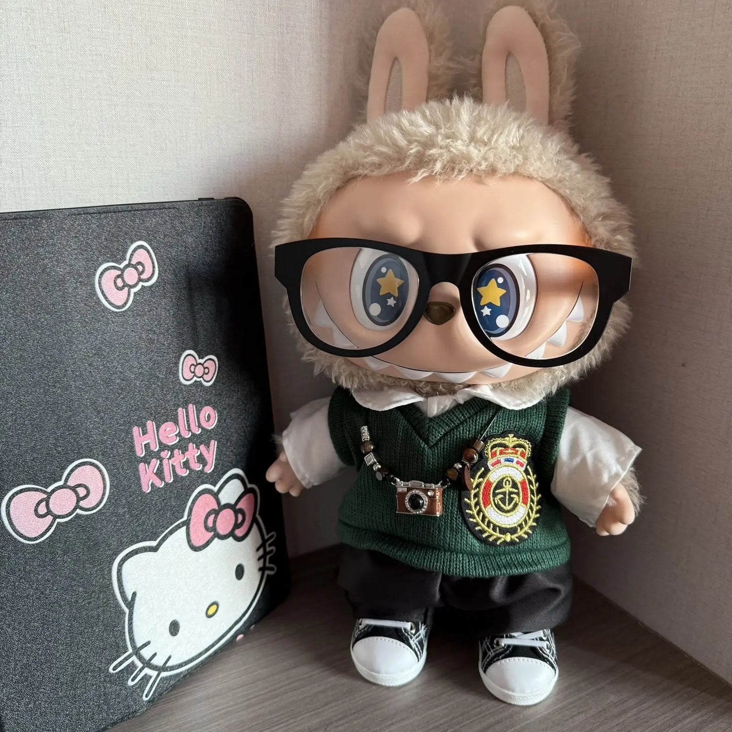 38cm Labubu Velvet Doll Clothes Labubu Doll Set Campus Senior Style Original Doll Clothes Only Doll Clothes Without Children Toy