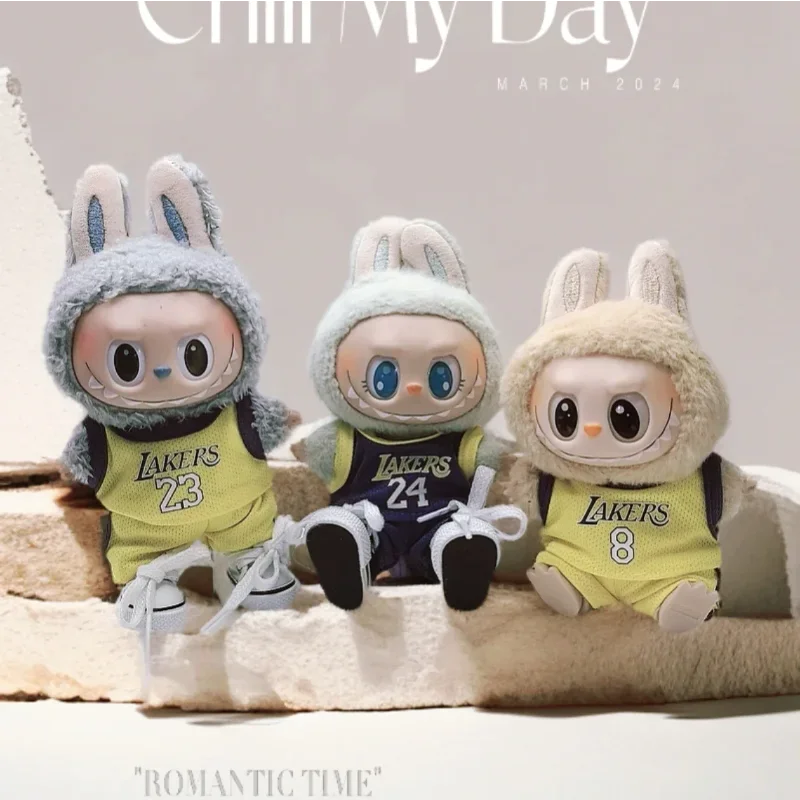 Labuibu Only Selling Clothes 17cm First Second Generation Labubu Basketball Clothes Cute Doll Decoration Handmade Doll Clothes