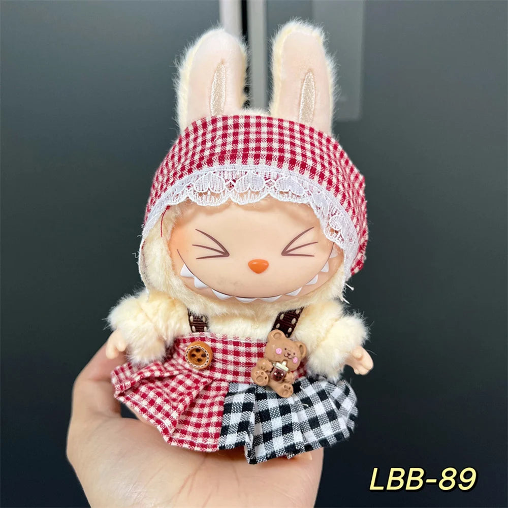 Labubu Skirt Clothes Cute 17cm Doll Clothes Set Accessories Labubu V1 V2 Idol Sweet and Cute Clothes Dress Gift for Friends