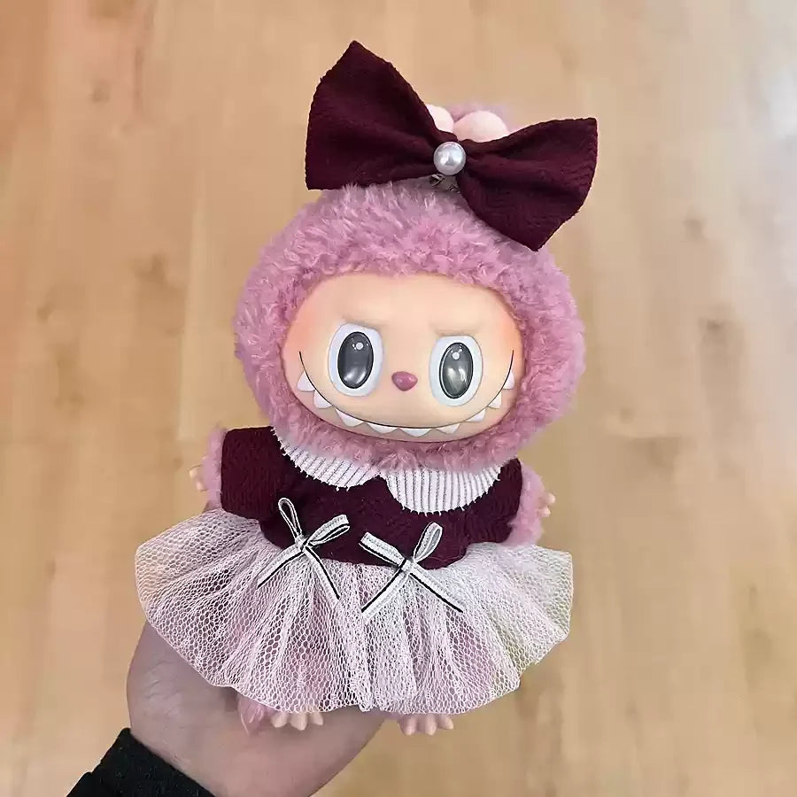 Original Labubu Clothes Labubu Vinyl Plush Doll Pendant One Or Two Generation Sitting Party Clothes Set Birthday Gift In Stock