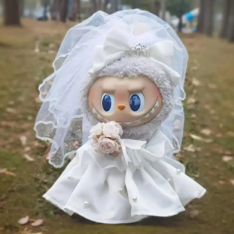 2025 New Labubu Baby Clothes Sweetheart Mokoko Fashion Wedding Dress Labubu Haruno 38cm Summer Clothes Suit Set Doll Accessories