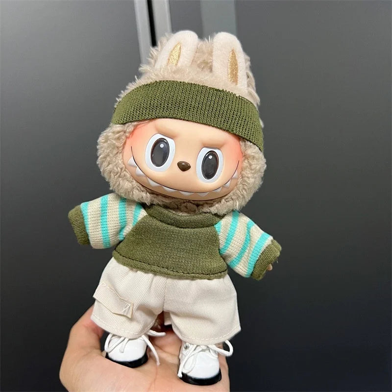 For 17cm Labubu Plush Clothes Outfit Accessories Labubu Luxury Clothes Gift