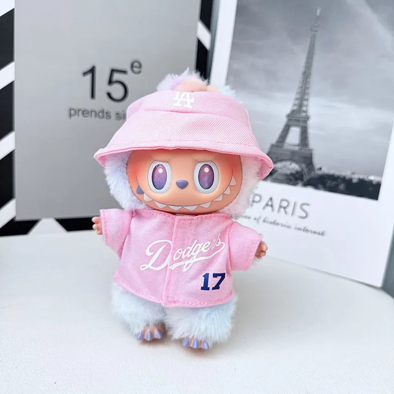 Labubu clothes pendant Labubu sitting baby clothes LA baseball suit trend
