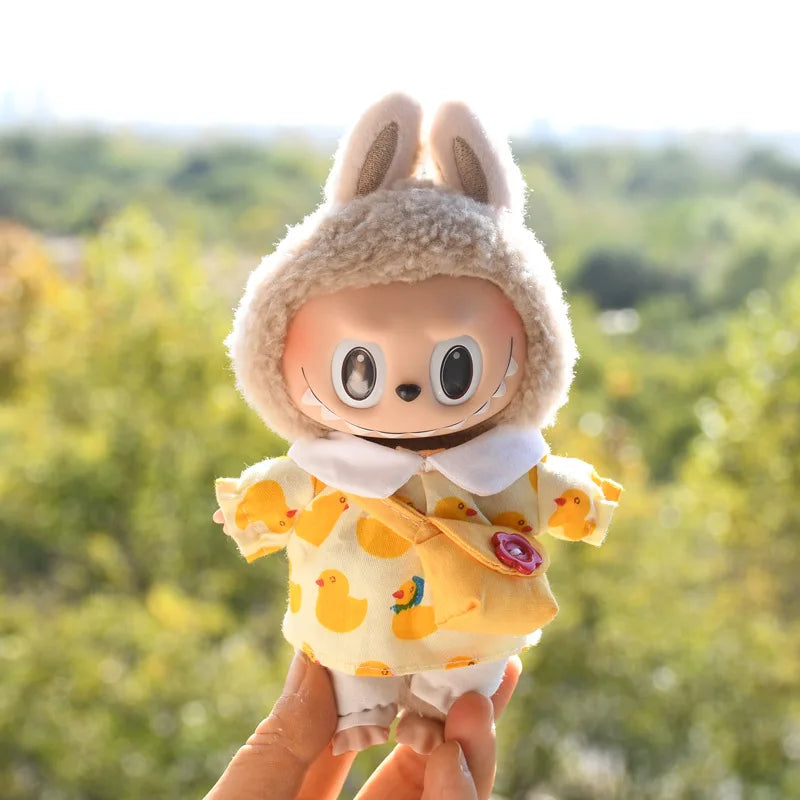 15-17cm Labubu Clothes Outfit Dress Uniform Clothing Labubu Vinyl Pendant's Accessories Wedding Dress Girl Gift