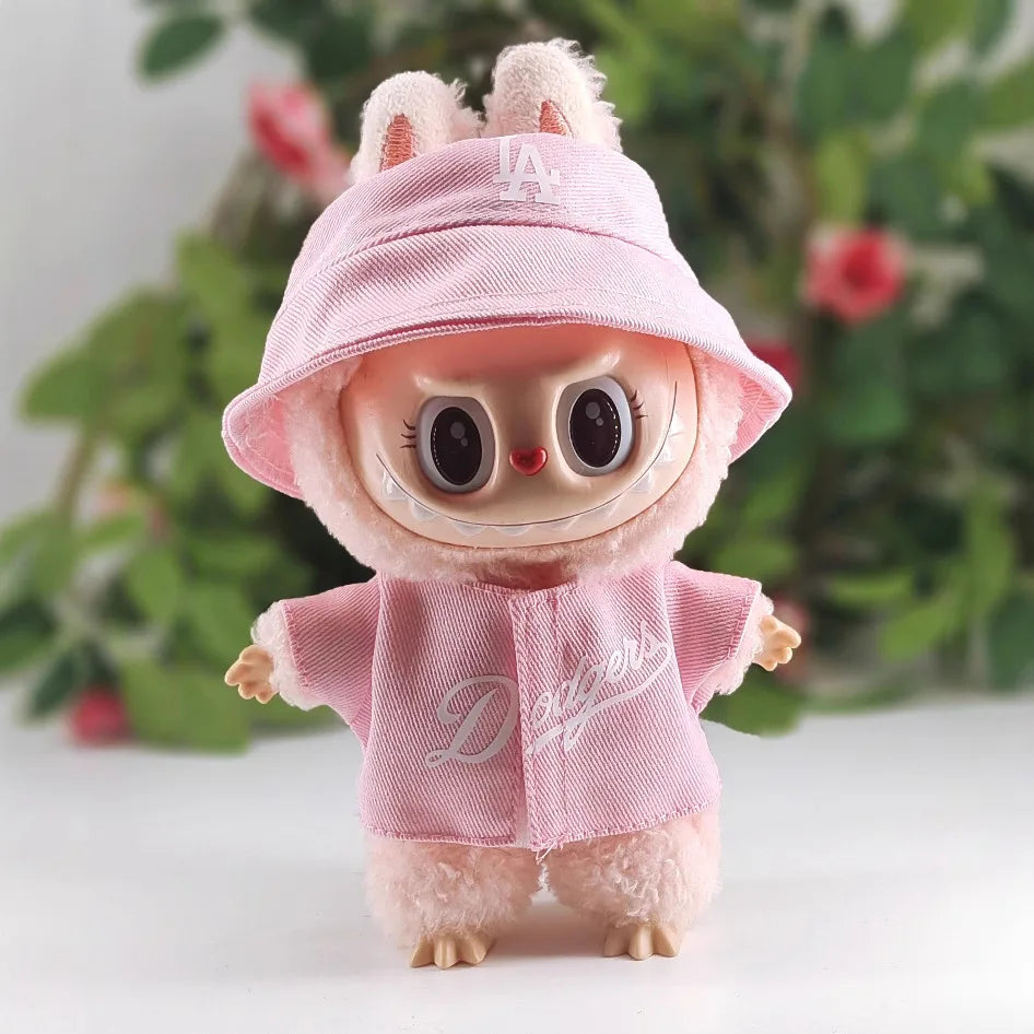 Cute Labubu Doll Clothes 15/17cm Labubu Clothes Sitting Party Number 17/5 Baseball Clothes Children's Diy Doll Accessories Gifts
