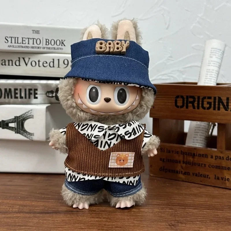 Labubu Clothes Doll Clothing Fashion Overalls, V1 V2 Doll Clothing Accessories, Labubu Clothes Designer,15/17cm Doll Toy