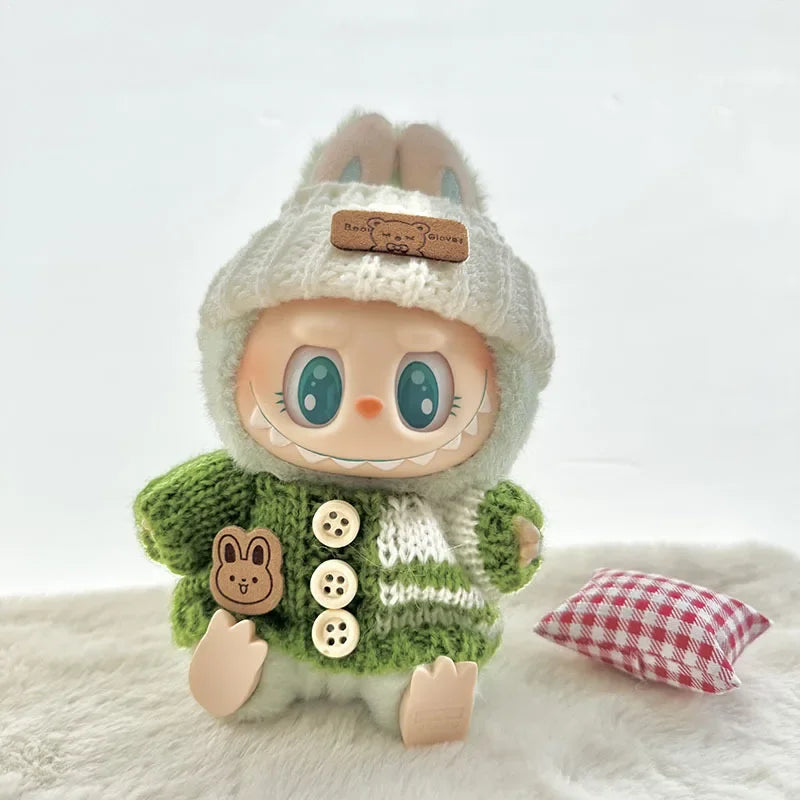 Labubu 3.0 Big into Energy Series Clothes  Labubu Bear Sweater Flanged hat Set Combining fashion & cuteness Labubu Ropa