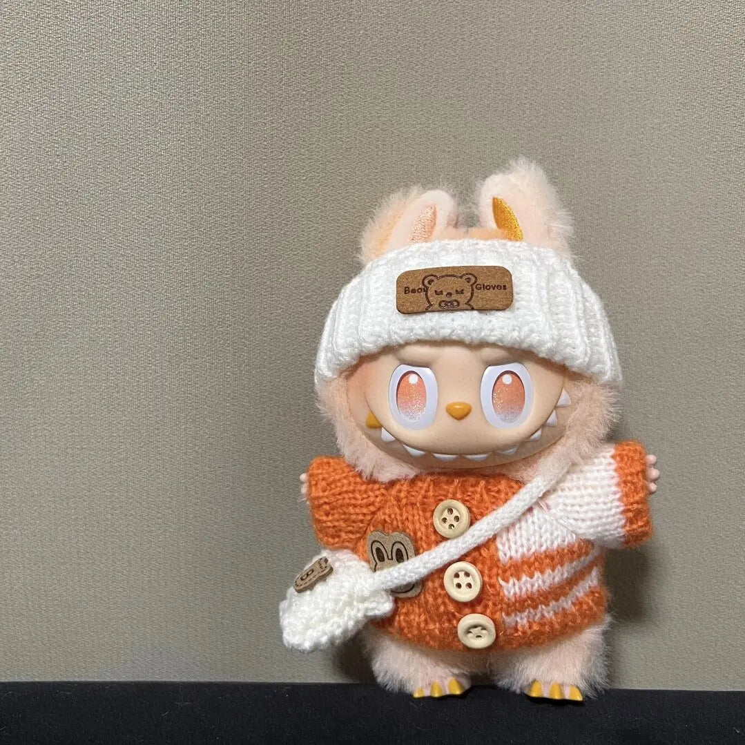 Labubu 3.0 Big into Energy Series Clothes  Labubu Bear Sweater Flanged hat Set Combining fashion & cuteness Labubu Ropa