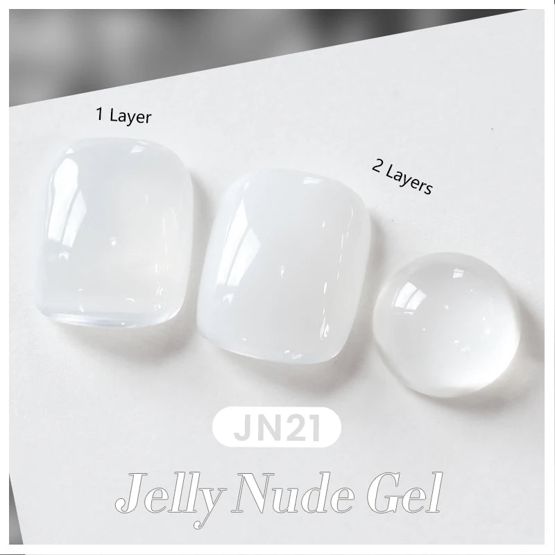 BORN PRETTY 10ml Gradient Milky White Gel Nail Polish Semi Permanent Jelly Nude Natural Nail Art Ice Transparent Gel