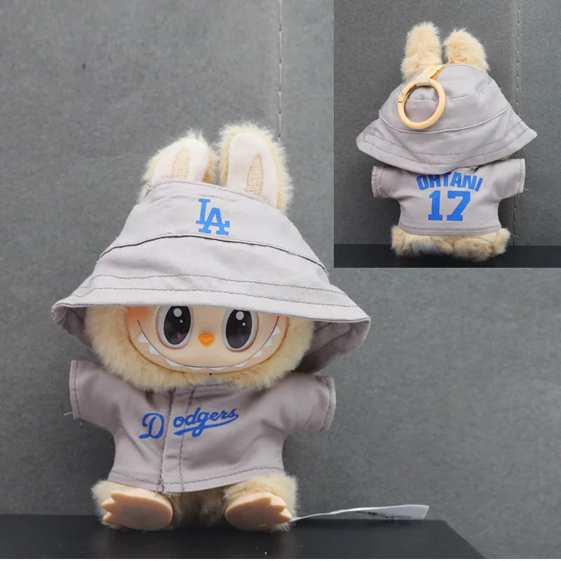 Cute Labubu Doll Clothes 15/17cm Labubu Clothes Sitting Party Number 17/5 Baseball Clothes Children's Diy Doll Accessories Gifts