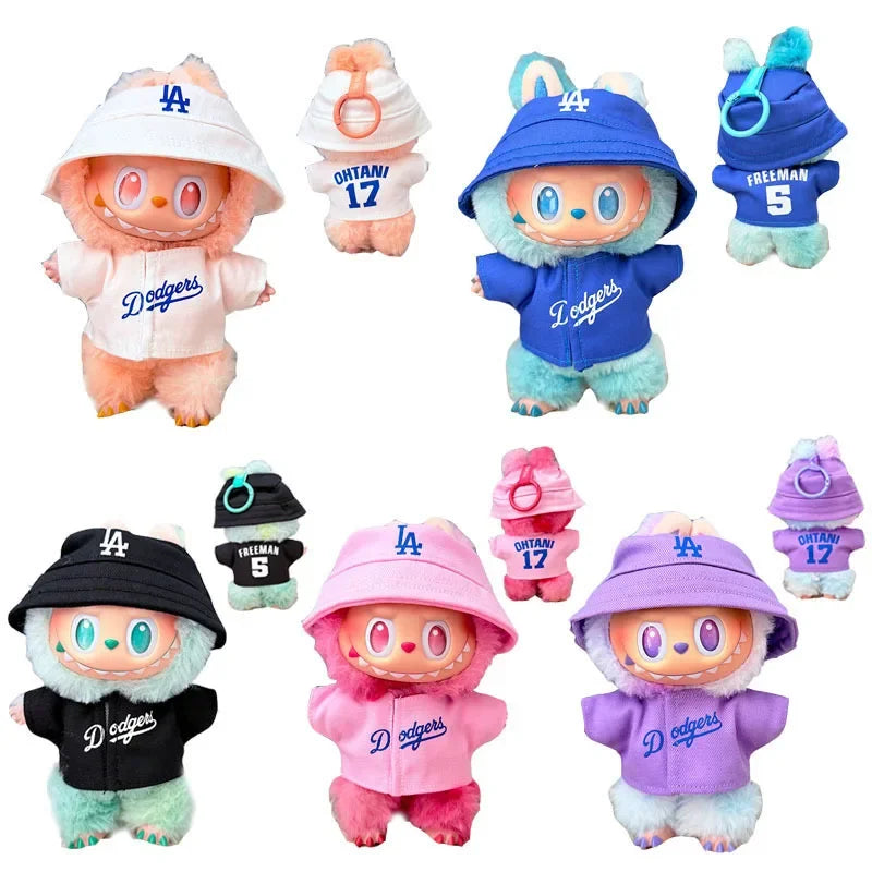 Labubu clothes pendant Labubu sitting baby clothes LA baseball suit trend