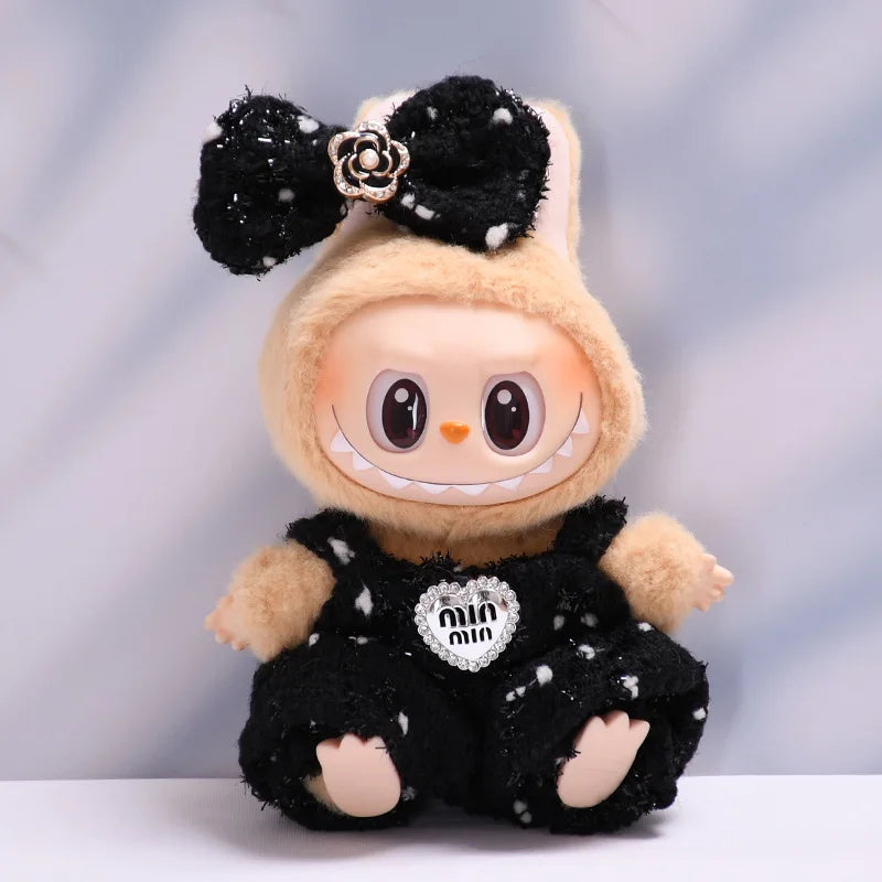 Labubu Fashion Skirt Suit for V1/V2 Vinyl Labubu Design Original Sitting Party Baby Clothes Eagerly Luxury Cute Dress Replacable