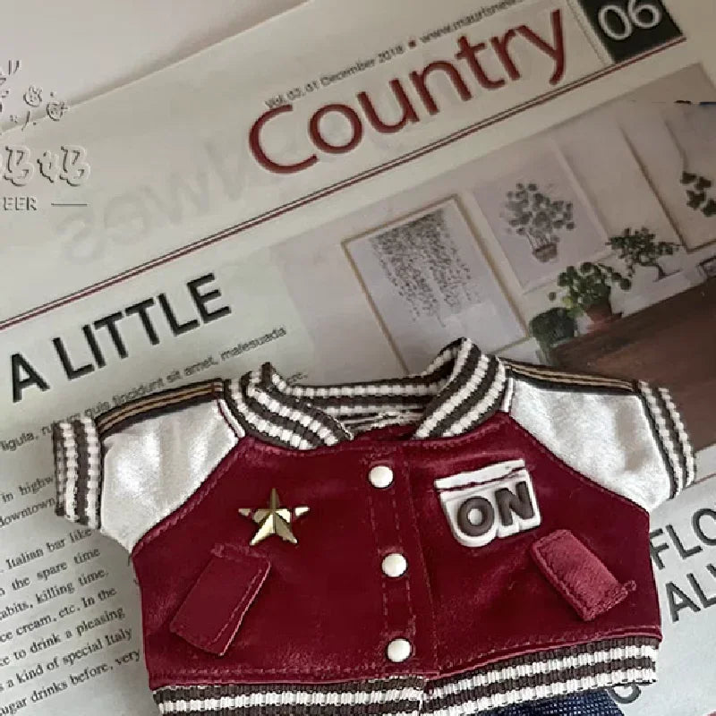 17cm Labubu Doll Clothing Toy Accessories Red Baseball T-shirt Jeans Sunglasses Kpop Collectibles Fashion Set DIY Gift in Stock