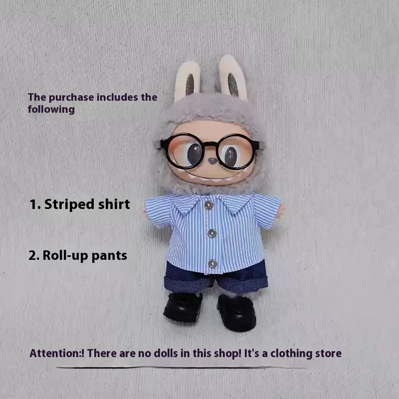 15-17cm Labubu Sitting Party Baby Clothes Summer