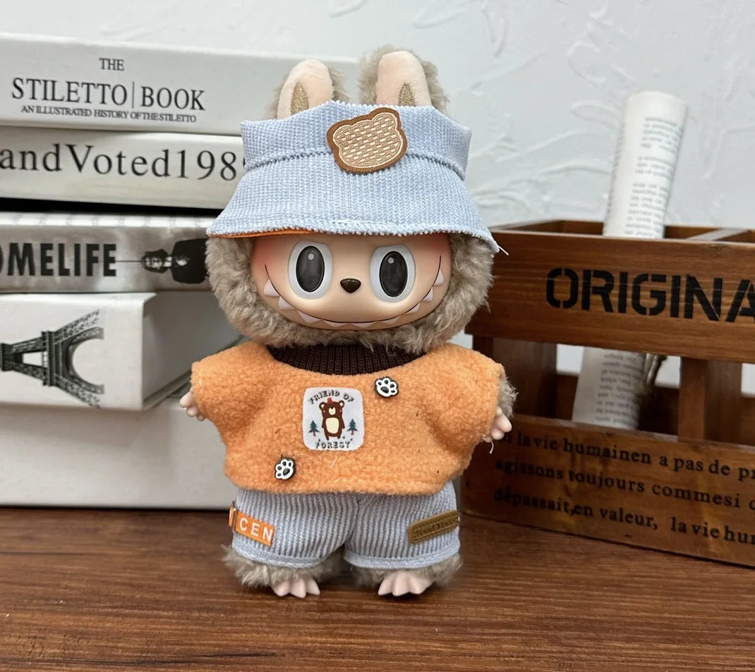 Labubu Clothes Doll Clothing Fashion Overalls, V1 V2 Doll Clothing Accessories, Labubu Clothes Designer,15/17cm Doll Toy