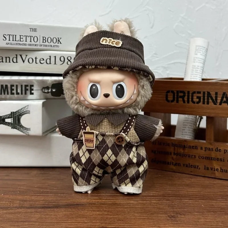 Labubu Clothes Doll Clothing Fashion Overalls, V1 V2 Doll Clothing Accessories, Labubu Clothes Designer,15/17cm Doll Toy