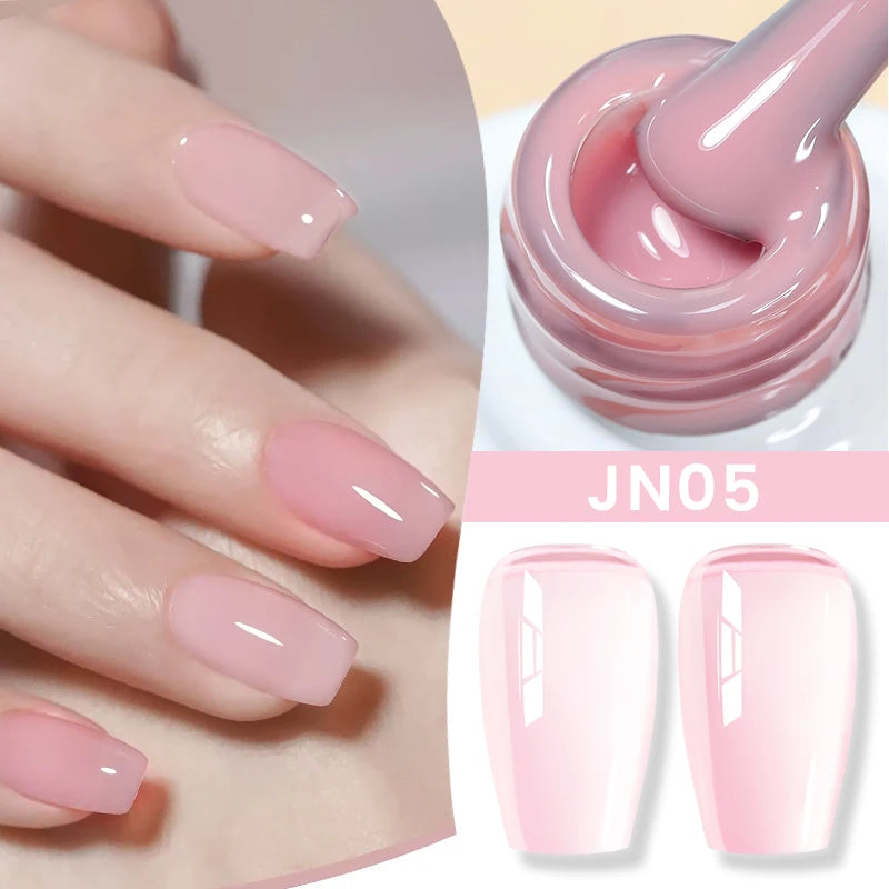 BORN PRETTY 10ml Gradient Milky White Gel Nail Polish Semi Permanent Jelly Nude Natural Nail Art Ice Transparent Gel