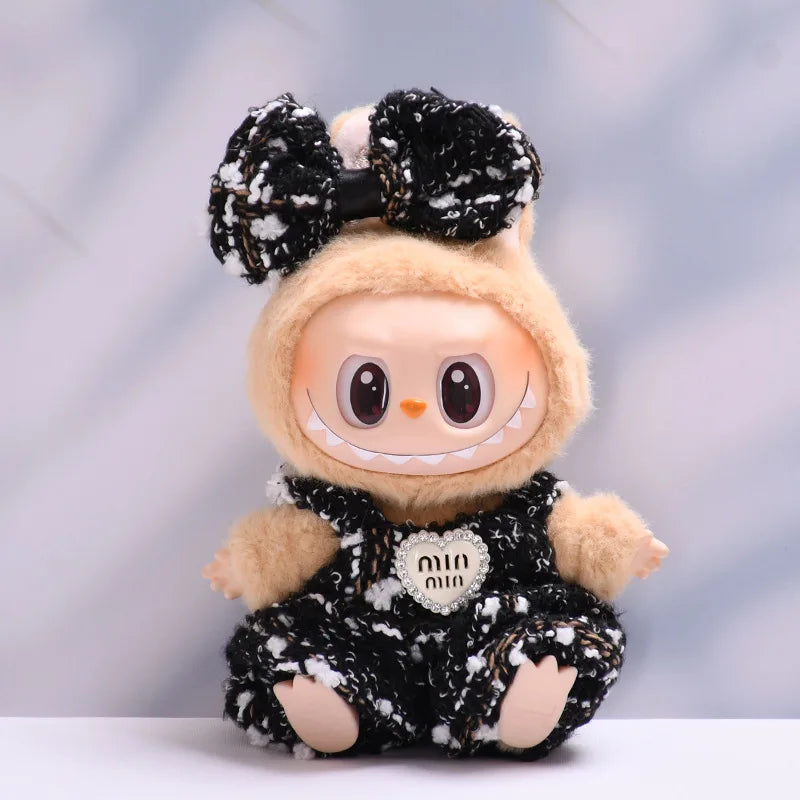 Labubu Fashion Skirt Suit for V1/V2 Vinyl Labubu Design Original Sitting Party Baby Clothes Eagerly Luxury Cute Dress Replacable