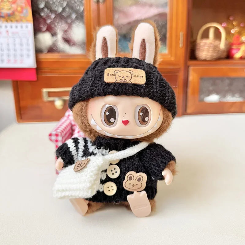 Labubu 3.0 Big into Energy Series Clothes  Labubu Bear Sweater Flanged hat Set Combining fashion & cuteness Labubu Ropa