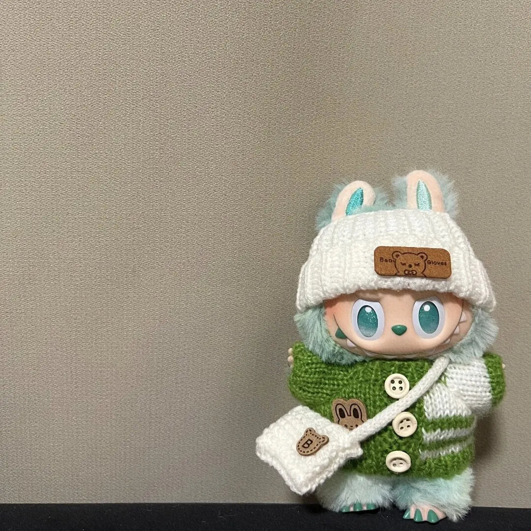 Labubu 3.0 Big into Energy Series Clothes  Labubu Bear Sweater Flanged hat Set Combining fashion & cuteness Labubu Ropa