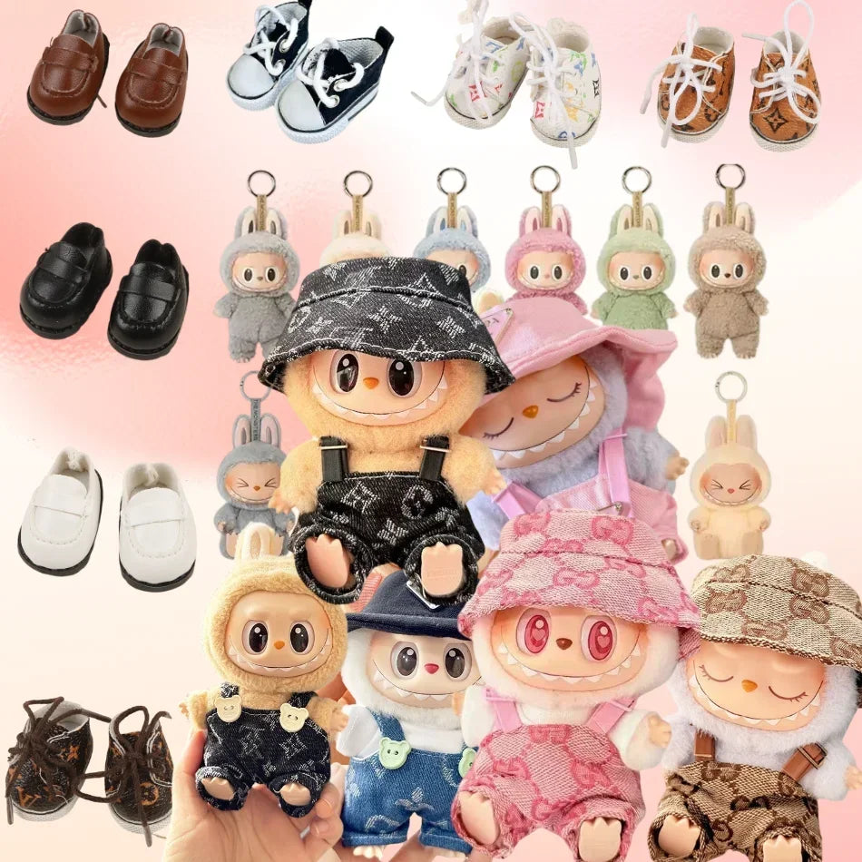 Anime Labubu Doll Clothes Fashion Overalls Labubu Idol V1 V2 Dolls Clothing Accessories 15/17cm Plush Doll Universal In stock