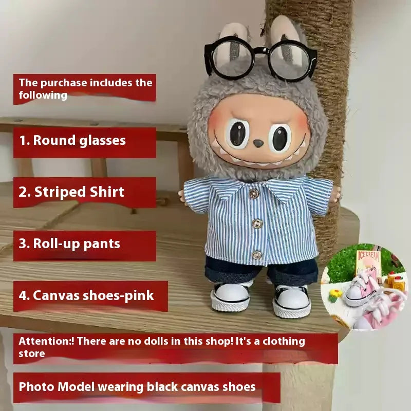 15-17cm Labubu Sitting Party Baby Clothes Summer