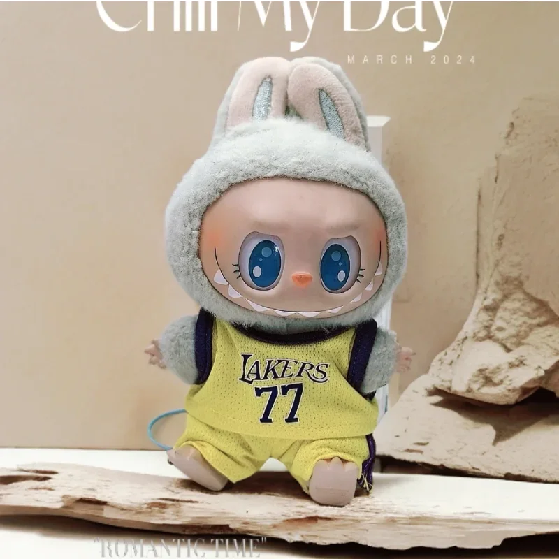 Labuibu Only Selling Clothes 17cm First Second Generation Labubu Basketball Clothes Cute Doll Decoration Handmade Doll Clothes