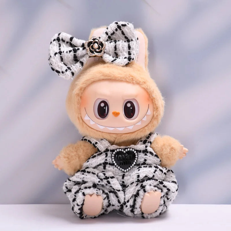 Labubu Fashion Skirt Suit for V1/V2 Vinyl Labubu Design Original Sitting Party Baby Clothes Eagerly Luxury Cute Dress Replacable