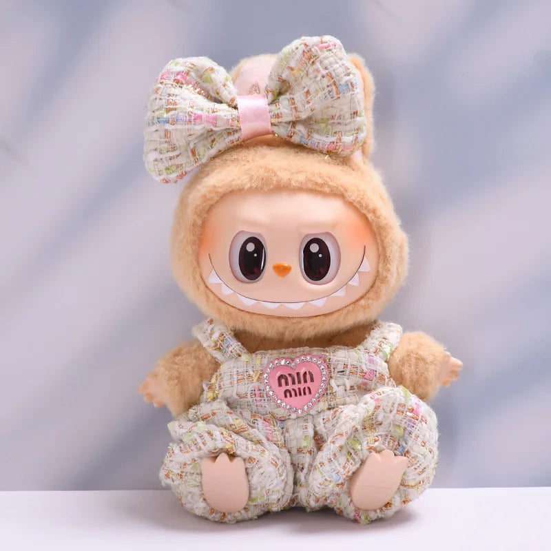 Labubu Fashion Skirt Suit for V1/V2 Vinyl Labubu Design Original Sitting Party Baby Clothes Eagerly Luxury Cute Dress Replacable