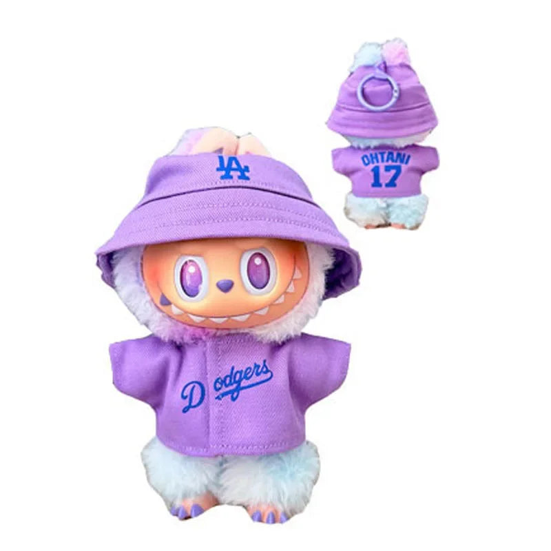 Labubu clothes pendant Labubu sitting baby clothes LA baseball suit trend