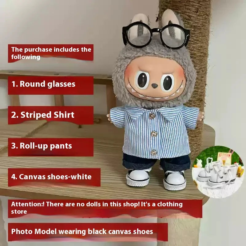 15-17cm Labubu Sitting Party Baby Clothes Summer