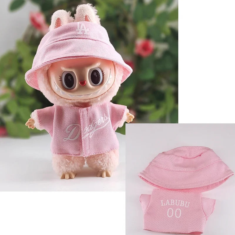 Cute Labubu Doll Clothes 15/17cm Labubu Clothes Sitting Party Number 17/5 Baseball Clothes Children's Diy Doll Accessories Gifts