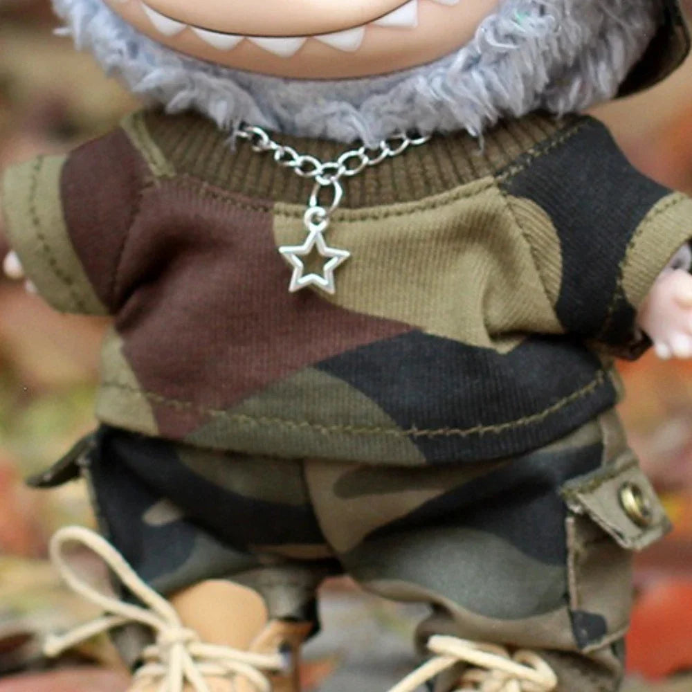 Labubu 3.0 Ropa Trendy Camouflage Suit Set for Labubu Fashion Outfit Cute Doll Clothes