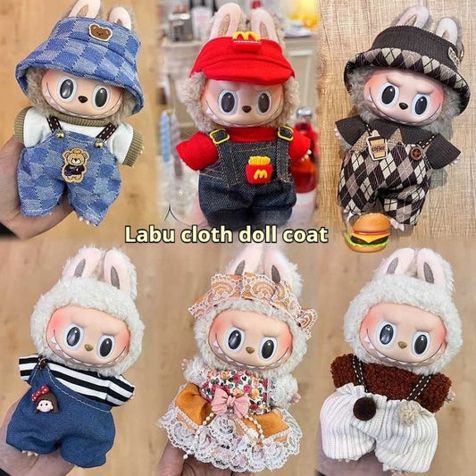 Original Labubu Clothes Labubu Vinyl Plush Doll Pendant One Or Two Generation Sitting Party Clothes Set Birthday Gift In Stock