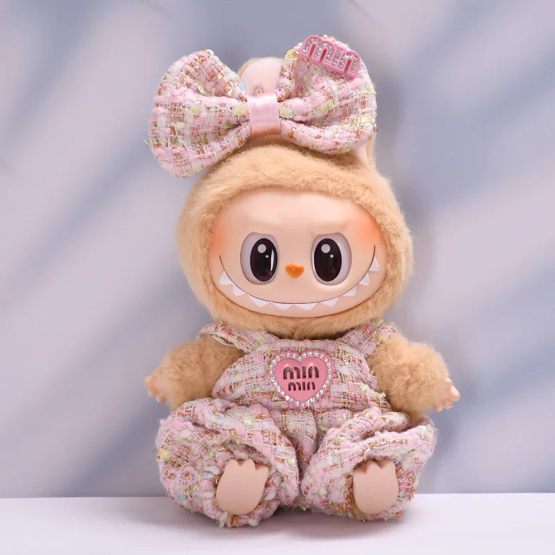 Labubu Fashion Skirt Suit for V1/V2 Vinyl Labubu Design Original Sitting Party Baby Clothes Eagerly Luxury Cute Dress Replacable