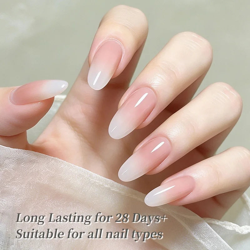 BORN PRETTY 10ml Gradient Milky White Gel Nail Polish Semi Permanent Jelly Nude Natural Nail Art Ice Transparent Gel