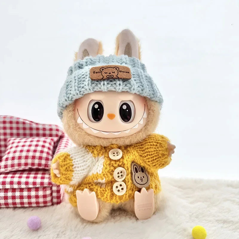 Labubu 3.0 Big into Energy Series Clothes  Labubu Bear Sweater Flanged hat Set Combining fashion & cuteness Labubu Ropa