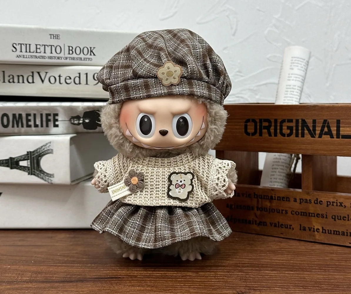 Labubu Clothes Doll Clothing Fashion Overalls, V1 V2 Doll Clothing Accessories, Labubu Clothes Designer,15/17cm Doll Toy