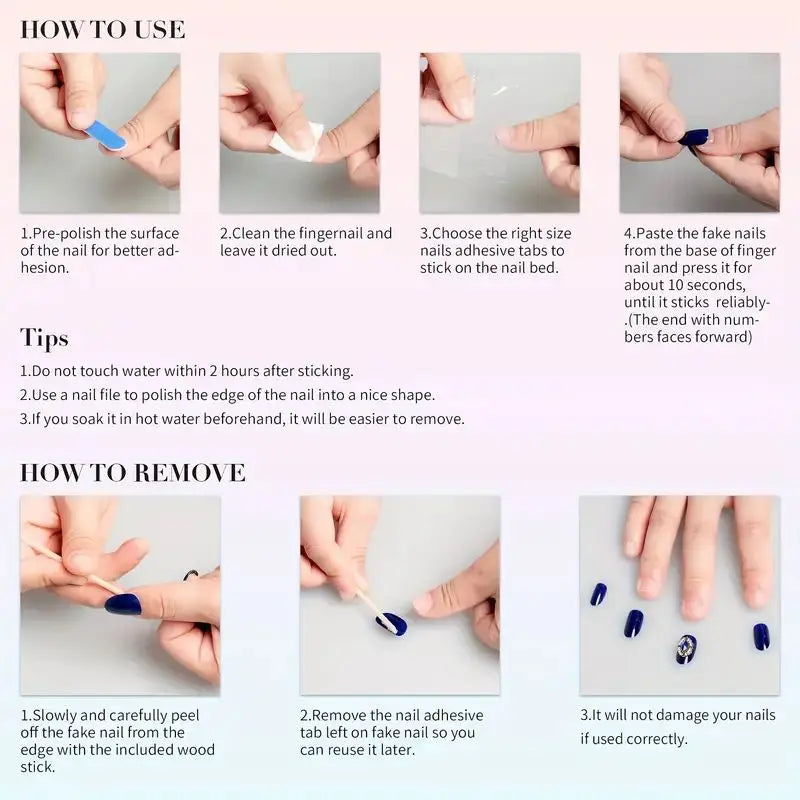10 PCS Luxury Handmade Press on Nails Middle Almond French leopard print Design with 3-PIECE Tool Adhesive Nail Glue Tabs