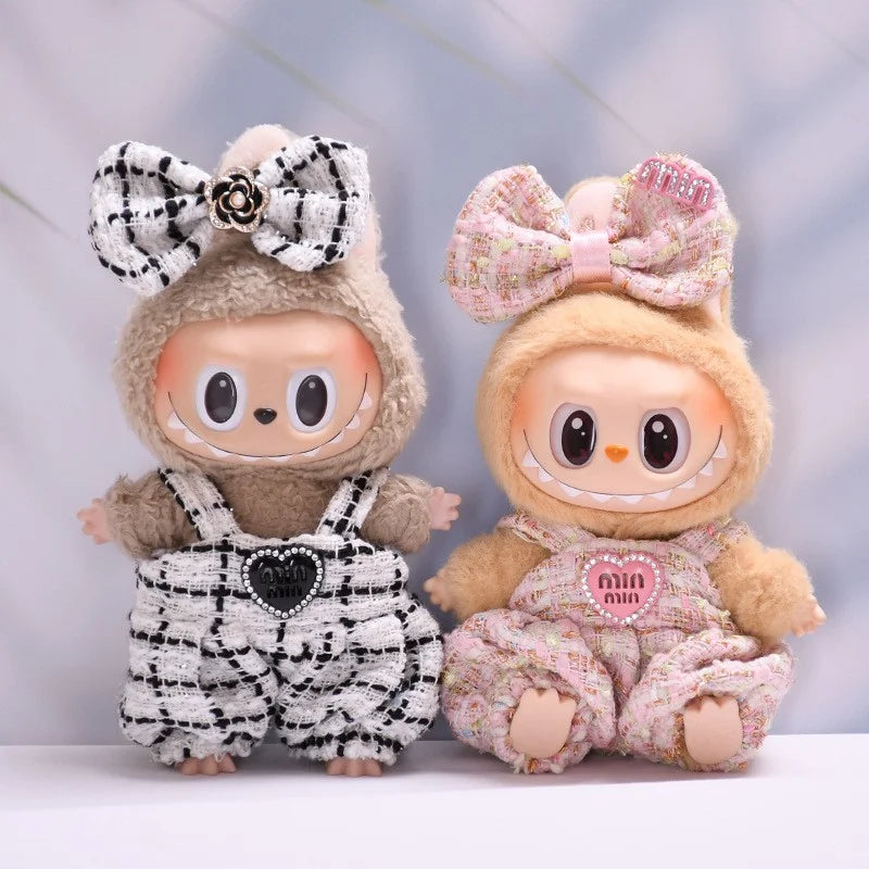 Labubu Fashion Skirt Suit for V1/V2 Vinyl Labubu Design Original Sitting Party Baby Clothes Eagerly Luxury Cute Dress Replacable