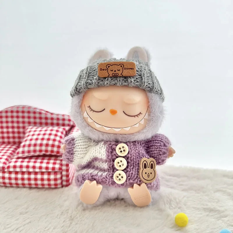 Labubu 3.0 Big into Energy Series Clothes  Labubu Bear Sweater Flanged hat Set Combining fashion & cuteness Labubu Ropa