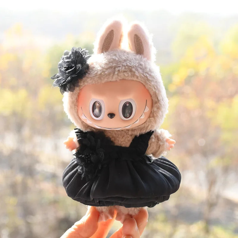 15-17cm Labubu Clothes Outfit Dress Uniform Clothing Labubu Vinyl Pendant's Accessories Wedding Dress Girl Gift