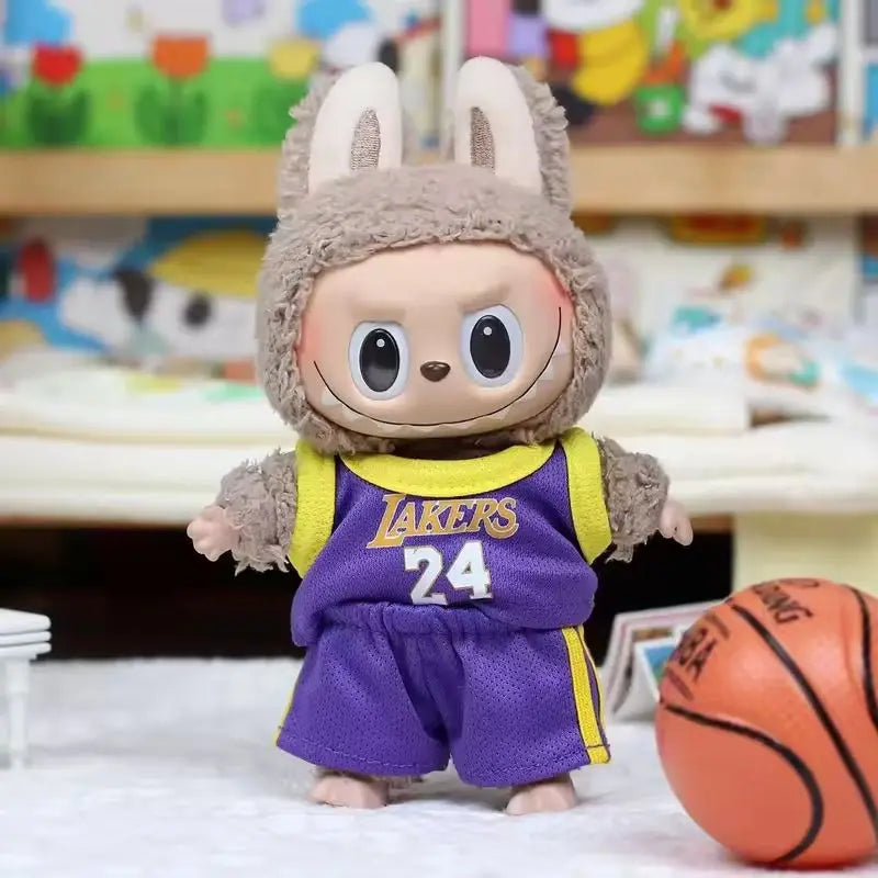 Labuibu Only Selling Clothes 17cm First Second Generation Labubu Basketball Clothes Cute Doll Decoration Handmade Doll Clothes